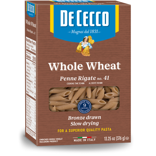 WHOLE WHEAT PENNE RIGATE DE CECCO 376 GR